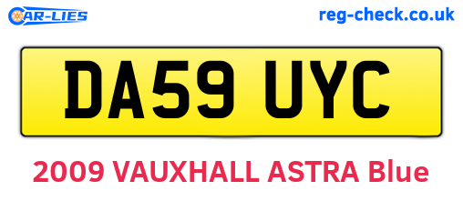 DA59UYC are the vehicle registration plates.