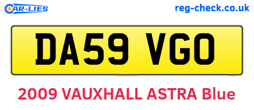 DA59VGO are the vehicle registration plates.