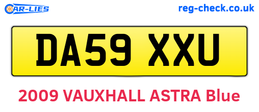 DA59XXU are the vehicle registration plates.