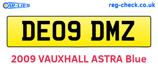 DE09DMZ are the vehicle registration plates.