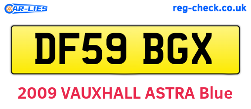 DF59BGX are the vehicle registration plates.