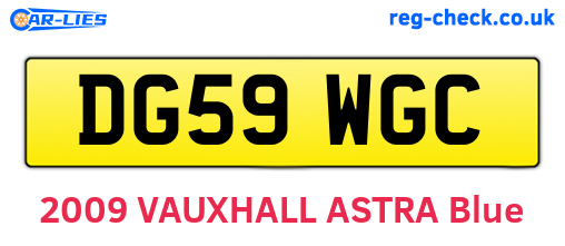 DG59WGC are the vehicle registration plates.
