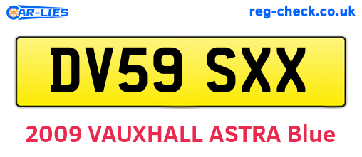 DV59SXX are the vehicle registration plates.