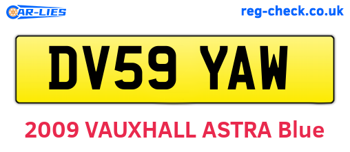 DV59YAW are the vehicle registration plates.