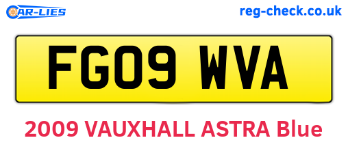 FG09WVA are the vehicle registration plates.