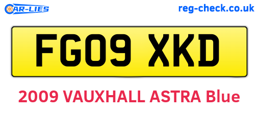 FG09XKD are the vehicle registration plates.