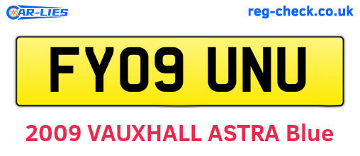 FY09UNU are the vehicle registration plates.