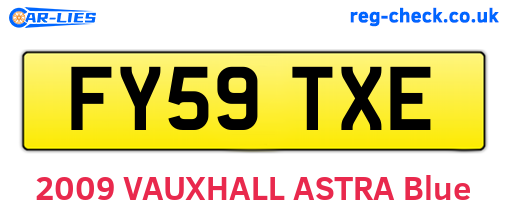 FY59TXE are the vehicle registration plates.