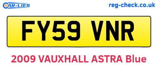 FY59VNR are the vehicle registration plates.