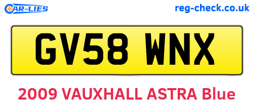 GV58WNX are the vehicle registration plates.