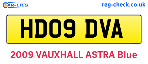 HD09DVA are the vehicle registration plates.