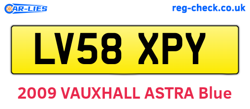 LV58XPY are the vehicle registration plates.