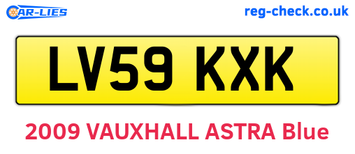 LV59KXK are the vehicle registration plates.
