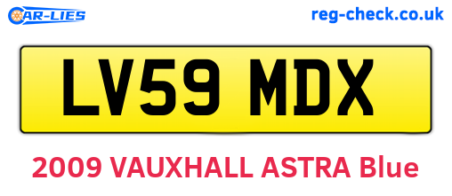LV59MDX are the vehicle registration plates.
