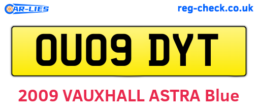 OU09DYT are the vehicle registration plates.