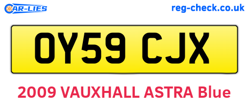 OY59CJX are the vehicle registration plates.