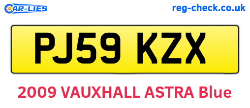 PJ59KZX are the vehicle registration plates.