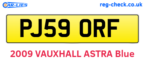 PJ59ORF are the vehicle registration plates.