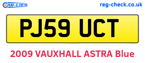 PJ59UCT are the vehicle registration plates.