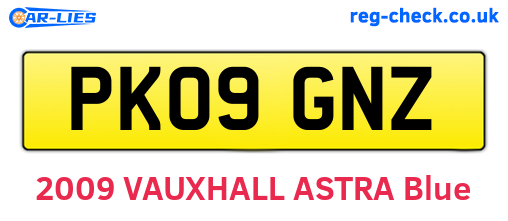 PK09GNZ are the vehicle registration plates.