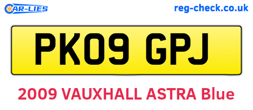 PK09GPJ are the vehicle registration plates.