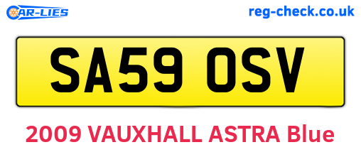SA59OSV are the vehicle registration plates.