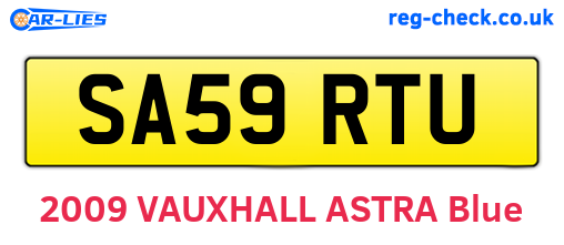 SA59RTU are the vehicle registration plates.