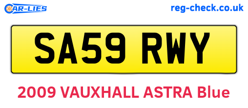 SA59RWY are the vehicle registration plates.