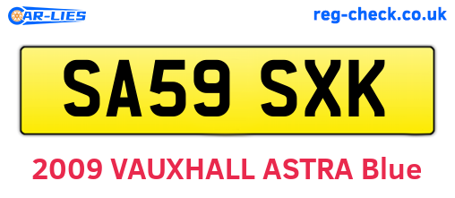 SA59SXK are the vehicle registration plates.