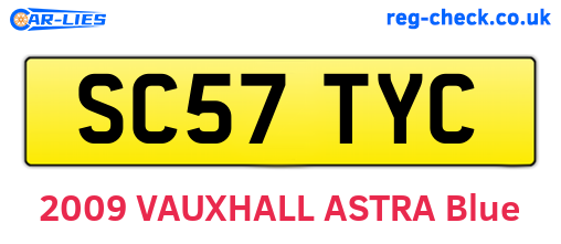 SC57TYC are the vehicle registration plates.