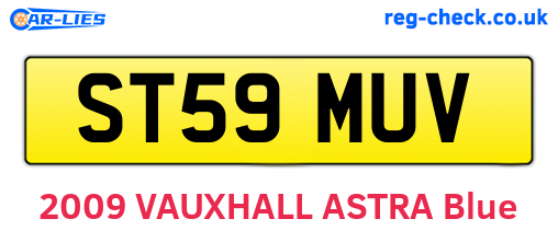 ST59MUV are the vehicle registration plates.