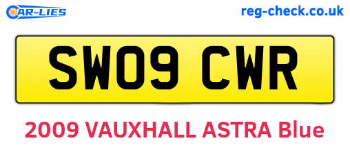 SW09CWR are the vehicle registration plates.