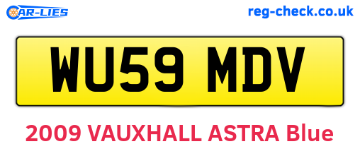 WU59MDV are the vehicle registration plates.
