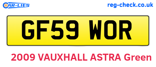 GF59WOR are the vehicle registration plates.