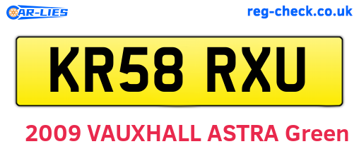 KR58RXU are the vehicle registration plates.