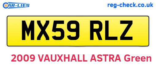 MX59RLZ are the vehicle registration plates.