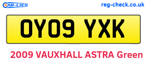OY09YXK are the vehicle registration plates.
