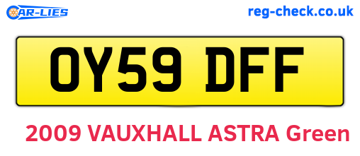 OY59DFF are the vehicle registration plates.