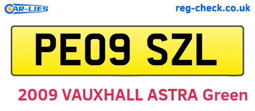 PE09SZL are the vehicle registration plates.