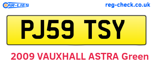 PJ59TSY are the vehicle registration plates.