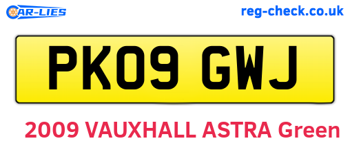 PK09GWJ are the vehicle registration plates.