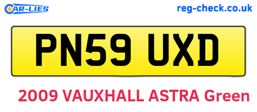 PN59UXD are the vehicle registration plates.