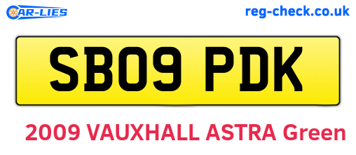 SB09PDK are the vehicle registration plates.