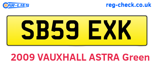 SB59EXK are the vehicle registration plates.