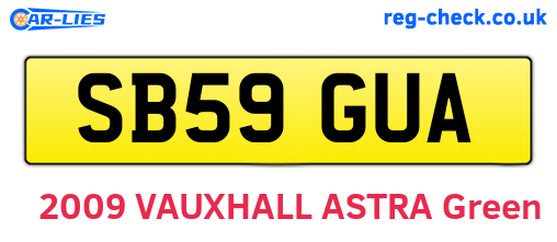 SB59GUA are the vehicle registration plates.