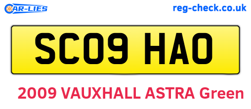SC09HAO are the vehicle registration plates.