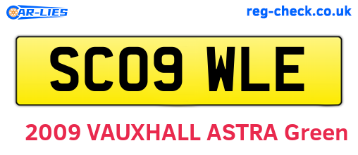 SC09WLE are the vehicle registration plates.