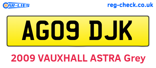 AG09DJK are the vehicle registration plates.