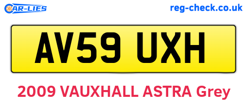AV59UXH are the vehicle registration plates.