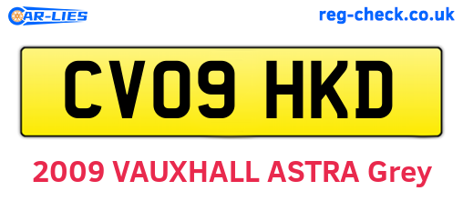 CV09HKD are the vehicle registration plates.